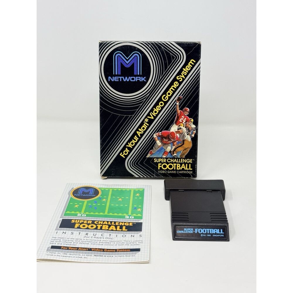 Super Challenge Football Atari 2600 Complete CIB Tested